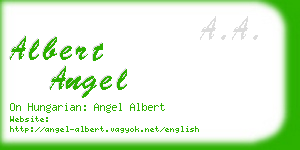 albert angel business card